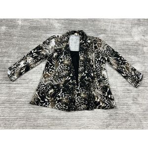 Choices Sweater Womens Large Animal Print Long Sleeve Built In Tank Cardigan